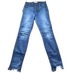 Madewell Jeans Women’s 24 Blue Distressed 10” High Rise Skinny